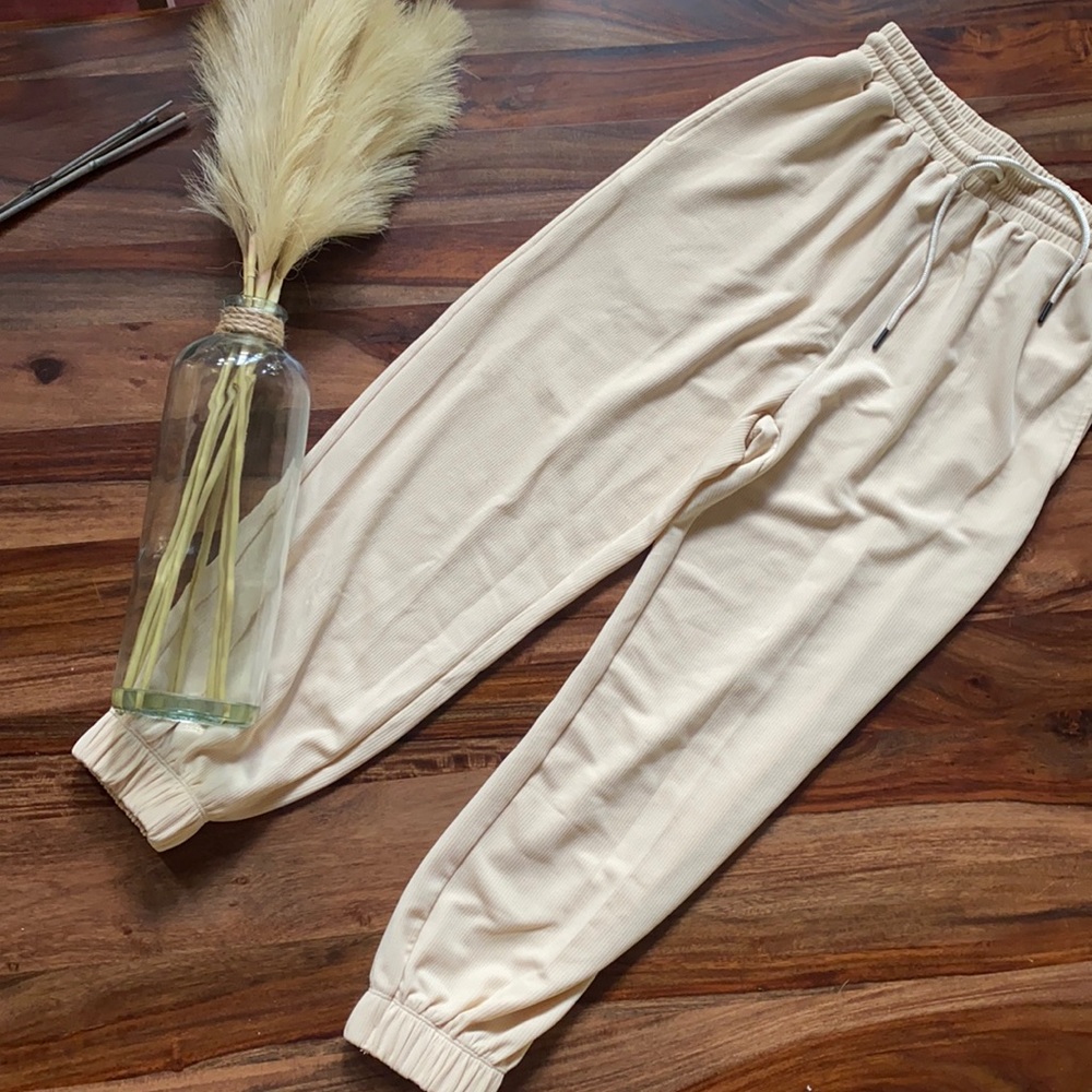Nude jogger pants